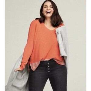 Cabi 4190 Hangout Tee EUC Oversized Long Sleeve V-Neck Tunic Women's Size Small